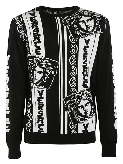 versace herren pullover sale|Versace crew neck sweater.